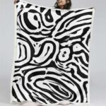 Schwarz-weißes Zebramuster Decke – Fleecedecke