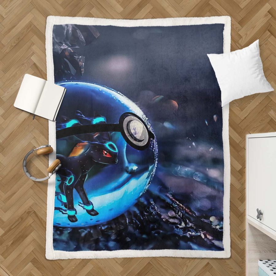Blauer Entwicklungen-Pokeball Pokemon Decke - Fleecedecke – Bild 3