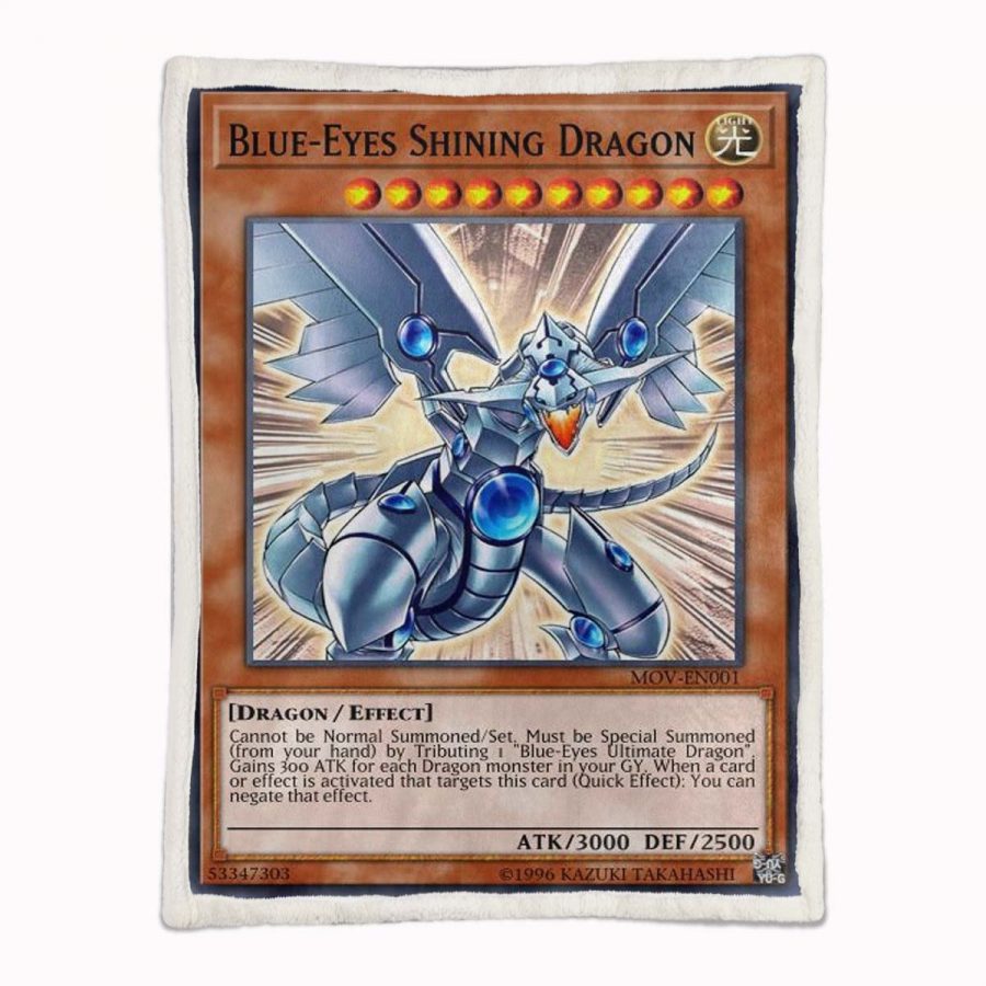 Blaue Augen Leuchtender Drache Retro Pack Decke - Fleecedecke – Bild 2