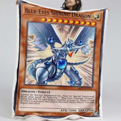 Blaue Augen Leuchtender Drache Retro Pack Decke - Fleecedecke