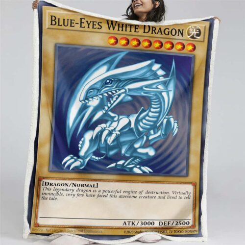 Blaue Augen, weißer Drache, dunkle Duellgeschichten Decke - Fleecedecke
