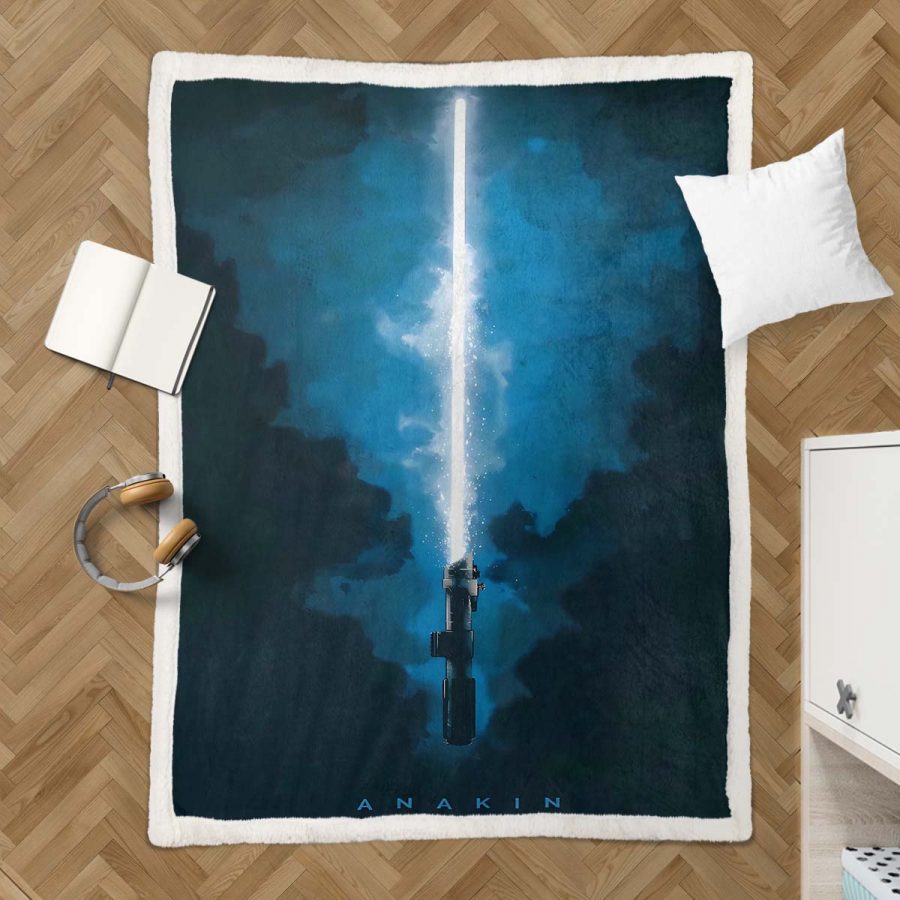 Blaues Lichtschwert Decke - Fleecedecke – Bild 3
