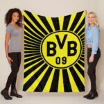 Borussia Dortmund BVB Schwarz Gelb Hintergrund 02 Fleecedecke – Decke