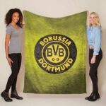 Borussia Dortmund BVB einzigartiger gelber Hintergrund Fleecedecke – Decke