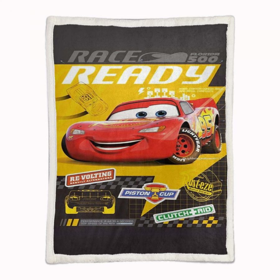Cars 95 Lightning McQueen Rennbereit 07 Decke - Fleecedecke – Bild 2