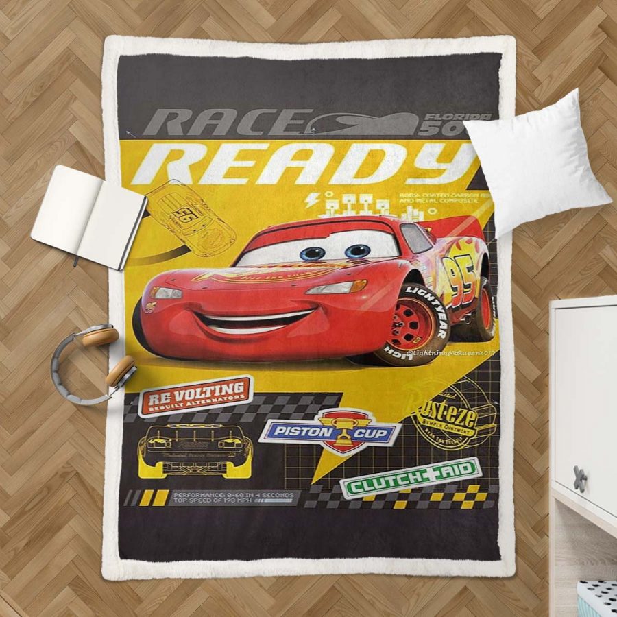 Cars 95 Lightning McQueen Rennbereit 07 Decke - Fleecedecke – Bild 3