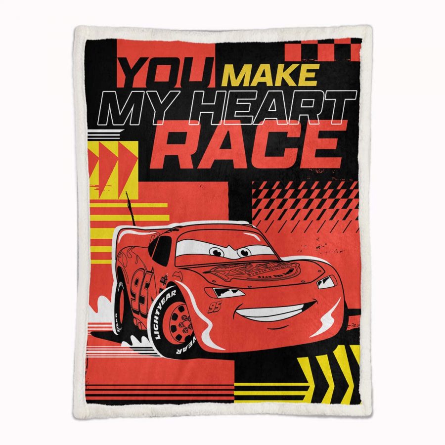 Cars 95 Lightyear Lightning McQueen Du bringst mein Herz zum Rasen Decke - Fleecedecke – Bild 2