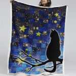 Katze Sternennacht Decke – Fleecedecke