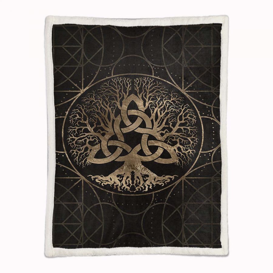 Keltischer Lebensbaum Decke - Fleecedecke – Bild 2