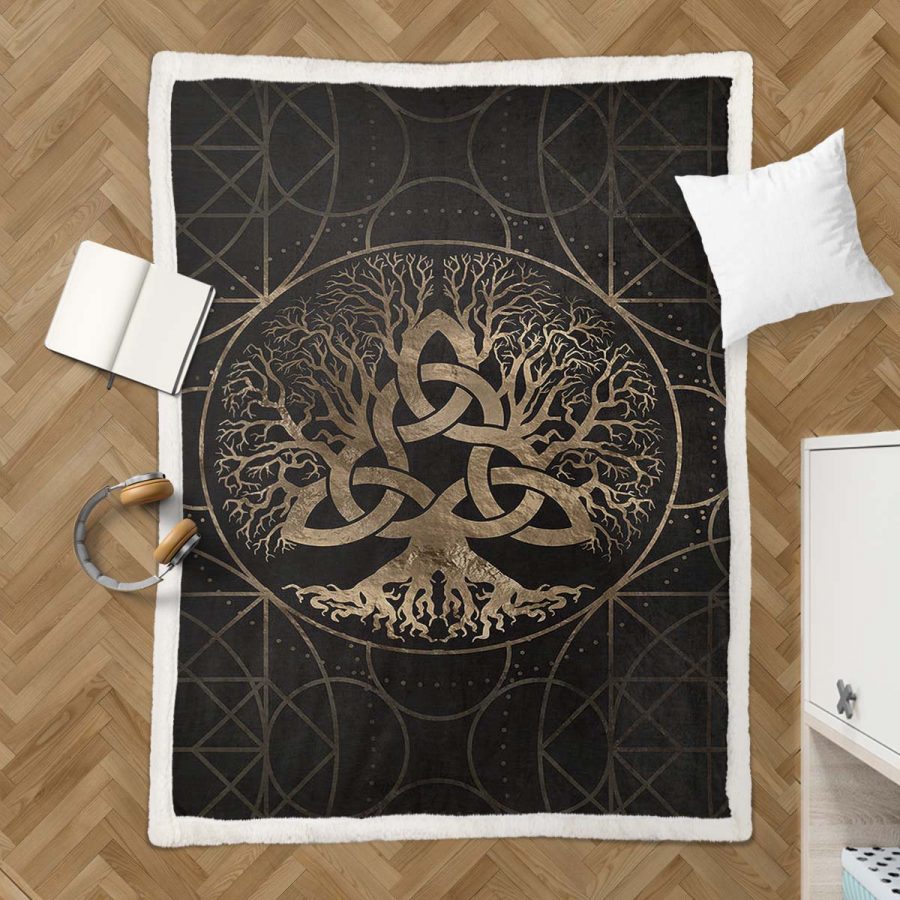Keltischer Lebensbaum Decke - Fleecedecke – Bild 3