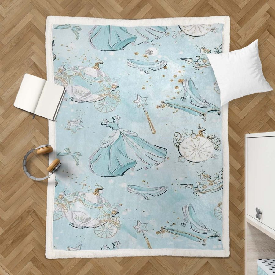 Cinderella Disney Prinzessin Muster 01 Decke - Fleecedecke – Bild 3