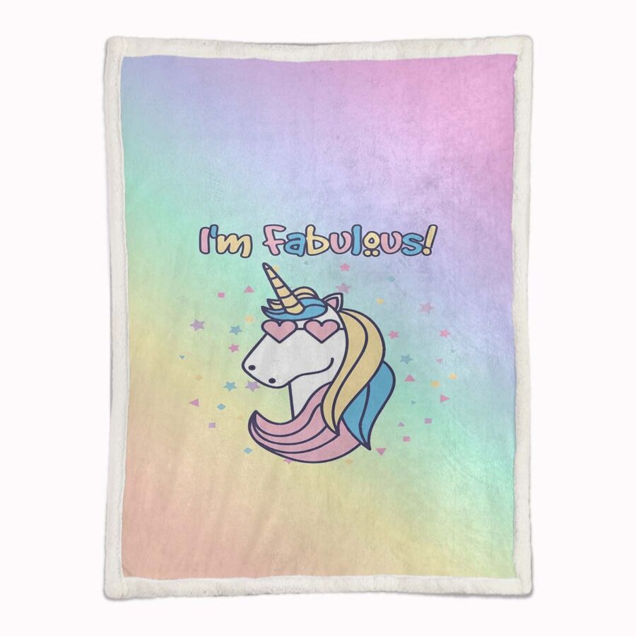 Buntes Einhorn 1002 Decke - Fleecedecke – Bild 2