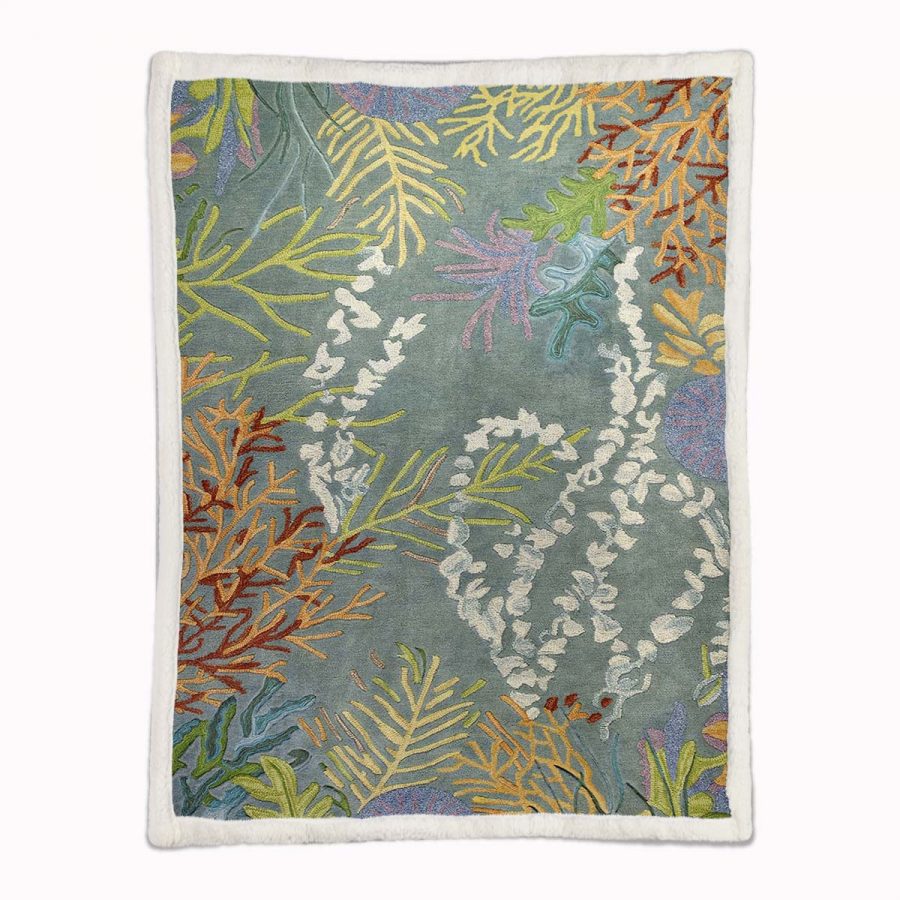 Korallenriffe Vintage Teppiche Decke - Fleecedecke – Bild 2