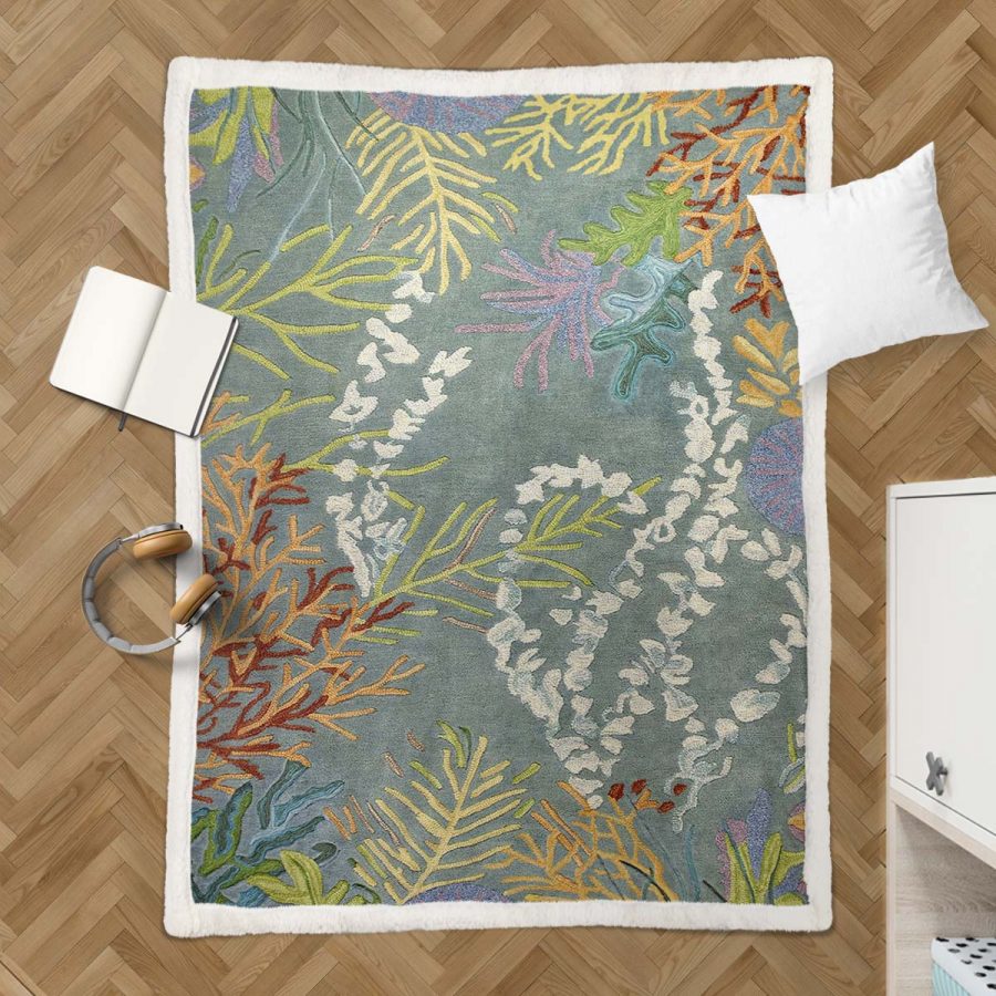 Korallenriffe Vintage Teppiche Decke - Fleecedecke – Bild 3