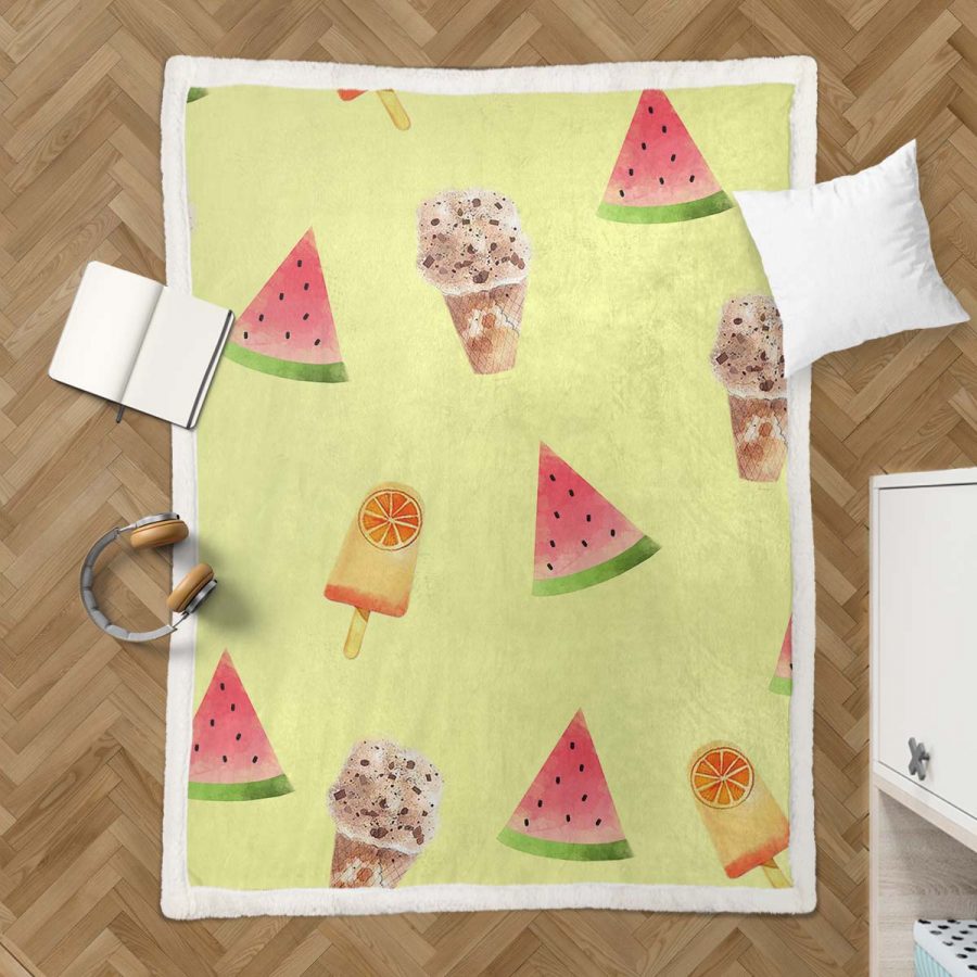 Creme Wassermelone Muster Ideen Dekor Kinderzimmer Decke - Fleecedecke – Bild 3