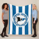 DSC Arminia Bielefeld Fc blau weißer Hintergrund 02 Fleecedecke – Decke