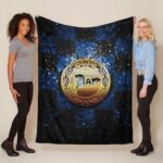 DSC Arminia Bielefeld blau schwarz kariert Fleecedecke – Decke