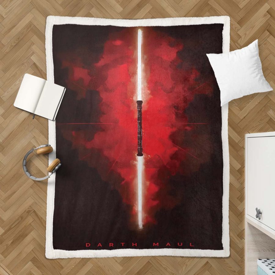 Darth Vader Rotes Lichtschwert 02 Decke - Fleecedecke – Bild 3