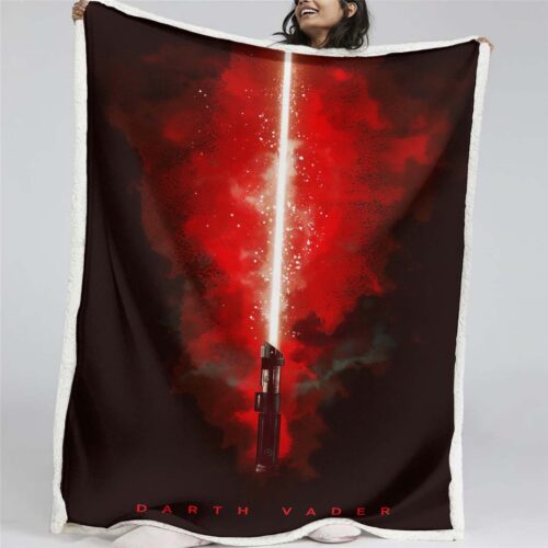 Darth Vader Rotes Lichtschwert Decke - Fleecedecke