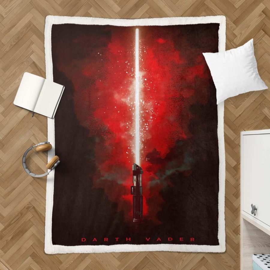 Darth Vader Rotes Lichtschwert Decke - Fleecedecke – Bild 3