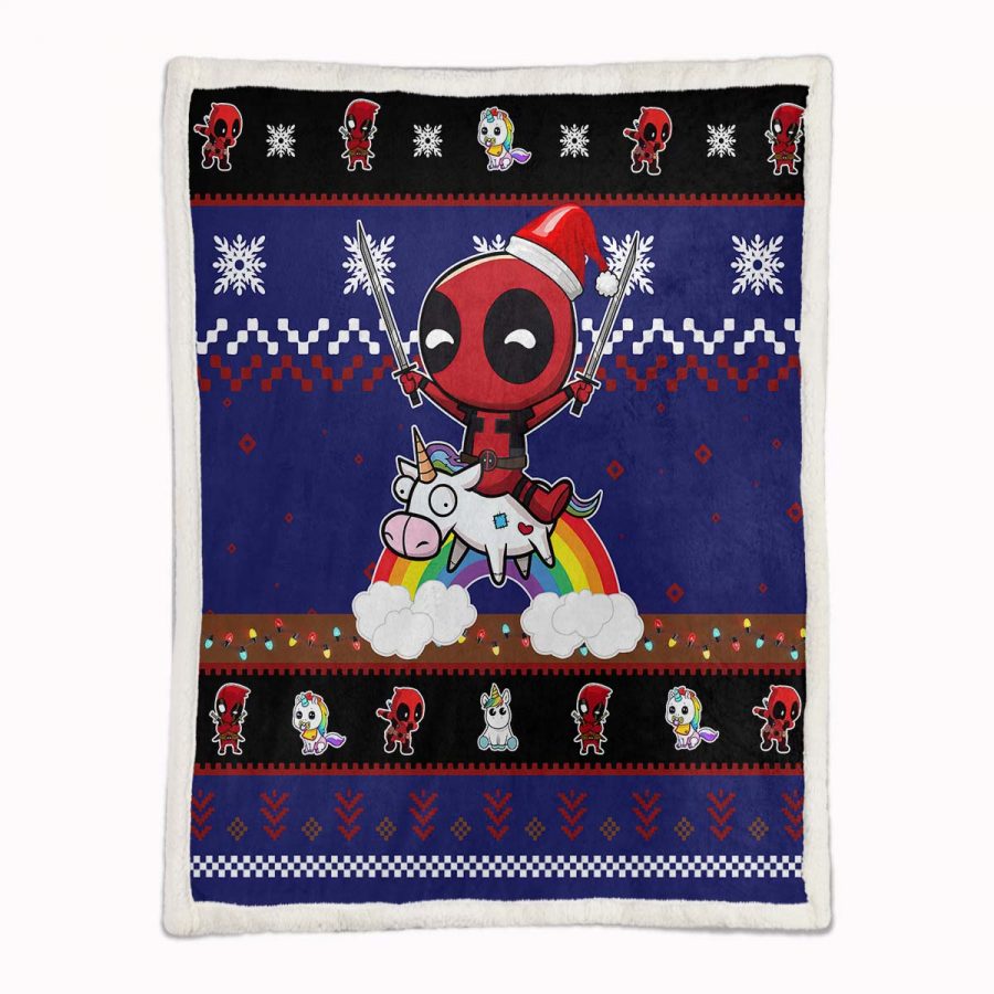 Deadpool-Einhorn 01 Decke - Fleecedecke – Bild 2