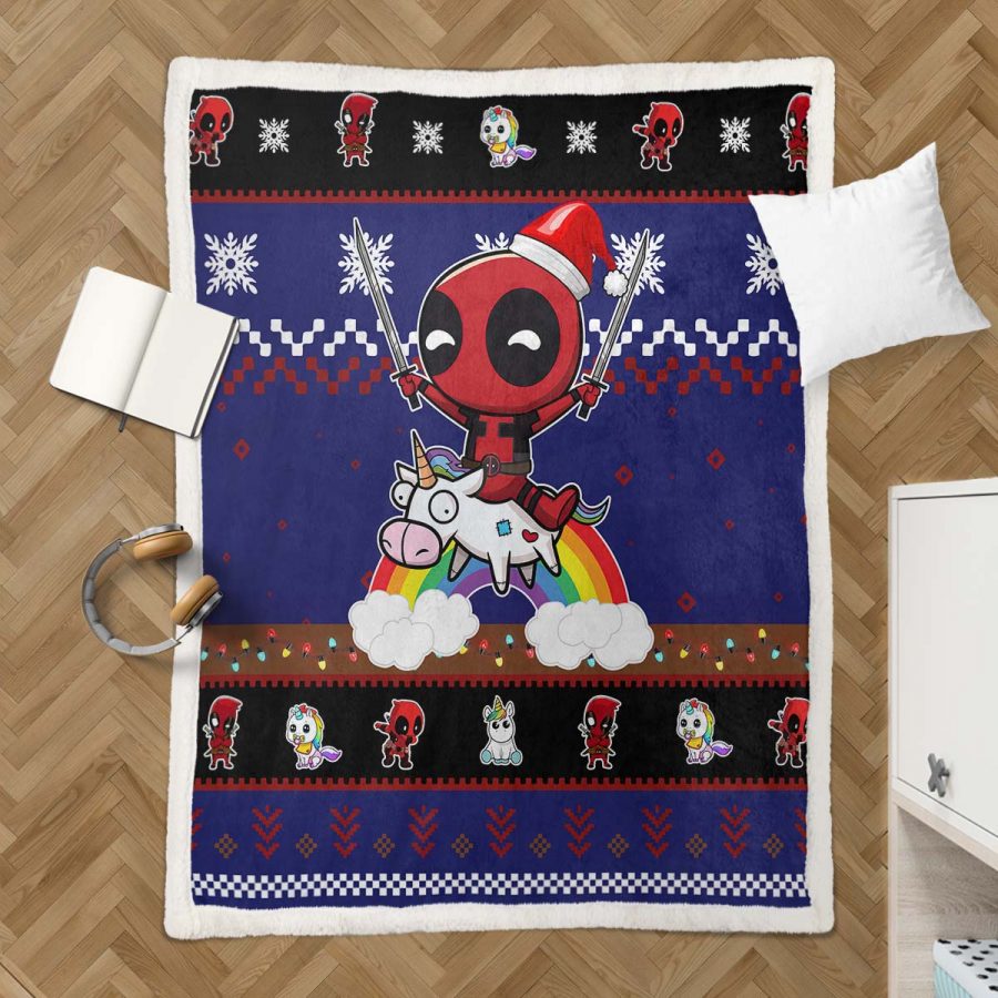 Deadpool-Einhorn 01 Decke - Fleecedecke – Bild 3