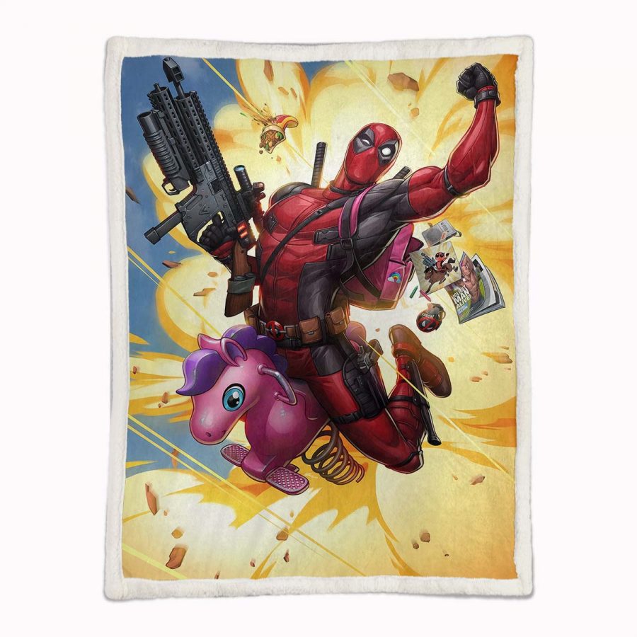 Deadpool Einhorn 02 Decke - Fleecedecke – Bild 2