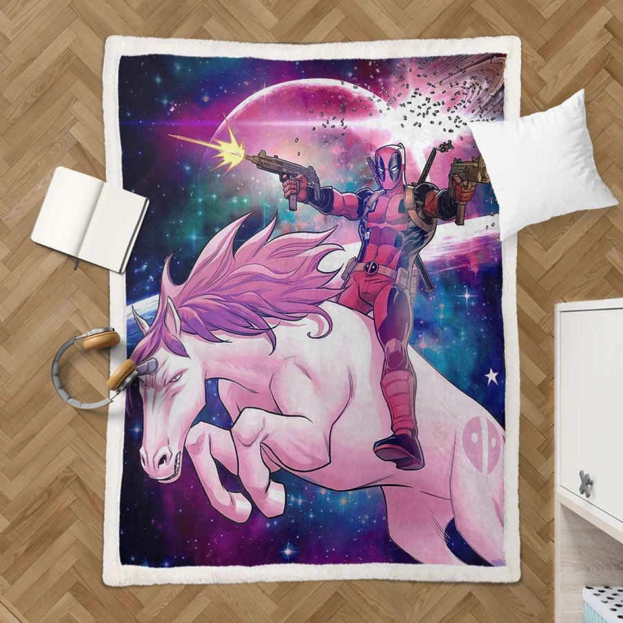 Deadpool Einhorn 03 Decke - Fleecedecke – Bild 3