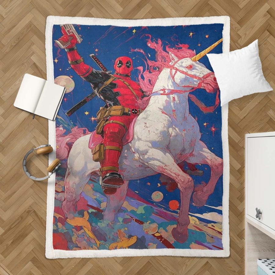 Deadpool-Einhorn 10 Decke - Fleecedecke – Bild 3