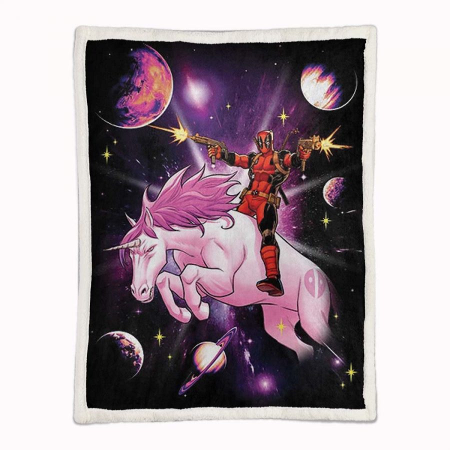 Deadpool-Einhorn 12 Decke - Fleecedecke – Bild 2