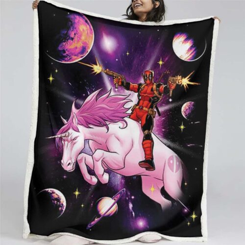 Deadpool-Einhorn 12 Decke - Fleecedecke