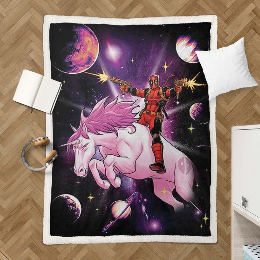 Deadpool-Einhorn 12 Decke - Fleecedecke – Bild 3