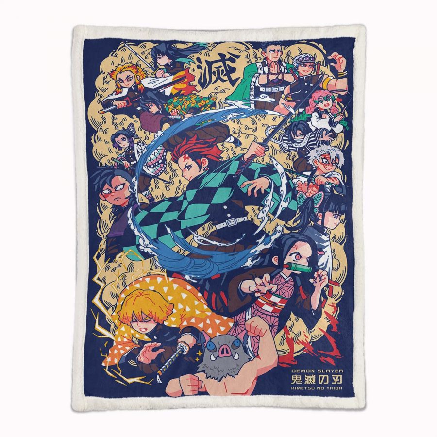 Demon Slayer Alle Charaktere 02 Decke - Fleecedecke – Bild 2