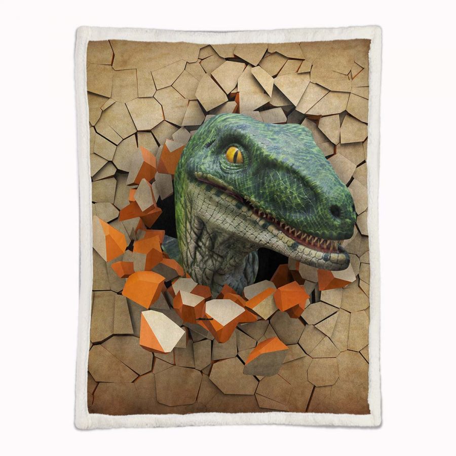 Dinosaurier 3D kommentierte Trickkunst Decke - Fleecedecke – Bild 2