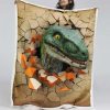 Dinosaurier 3D kommentierte Trickkunst Decke - Fleecedecke