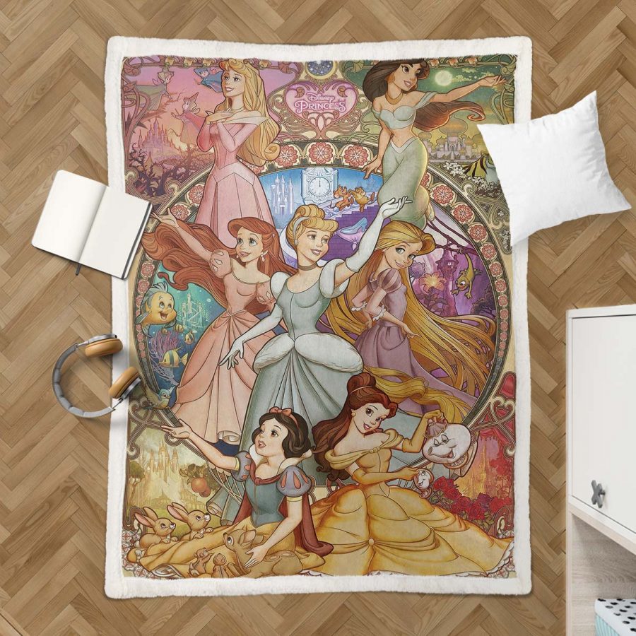 Disney Alle Prinzessinnen 1004 Decke - Fleecedecke – Bild 3