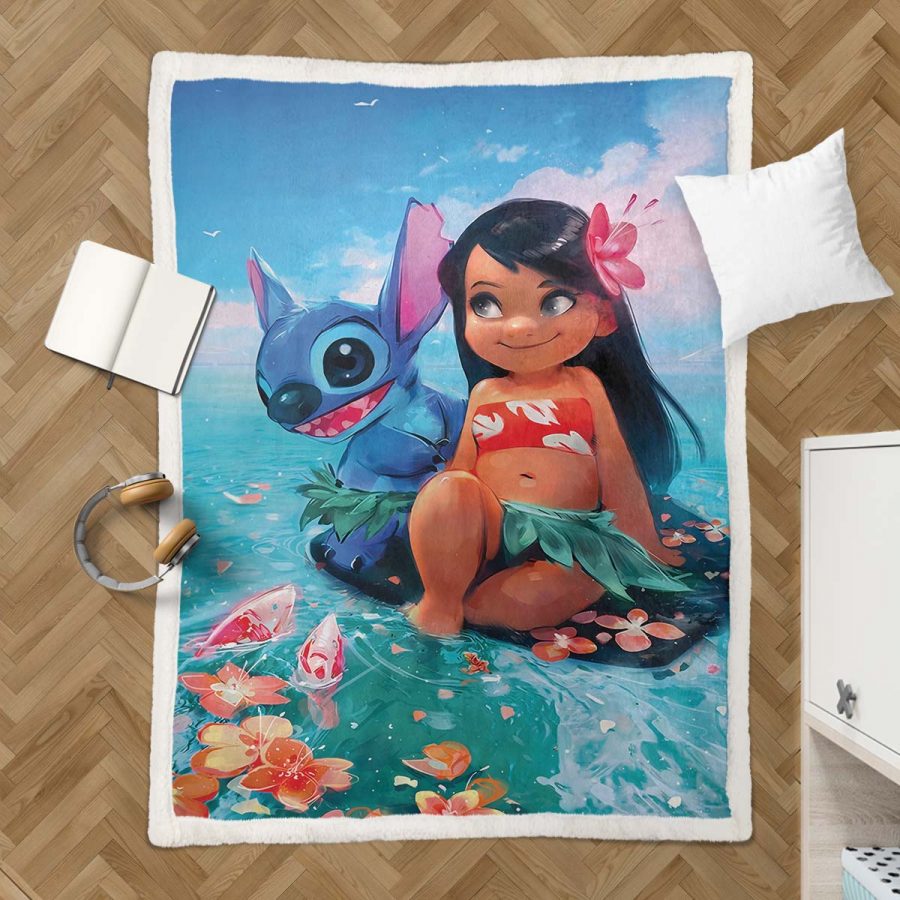 Disney Lilo und Stitch Figuren 25 Decke - Fleecedecke – Bild 3