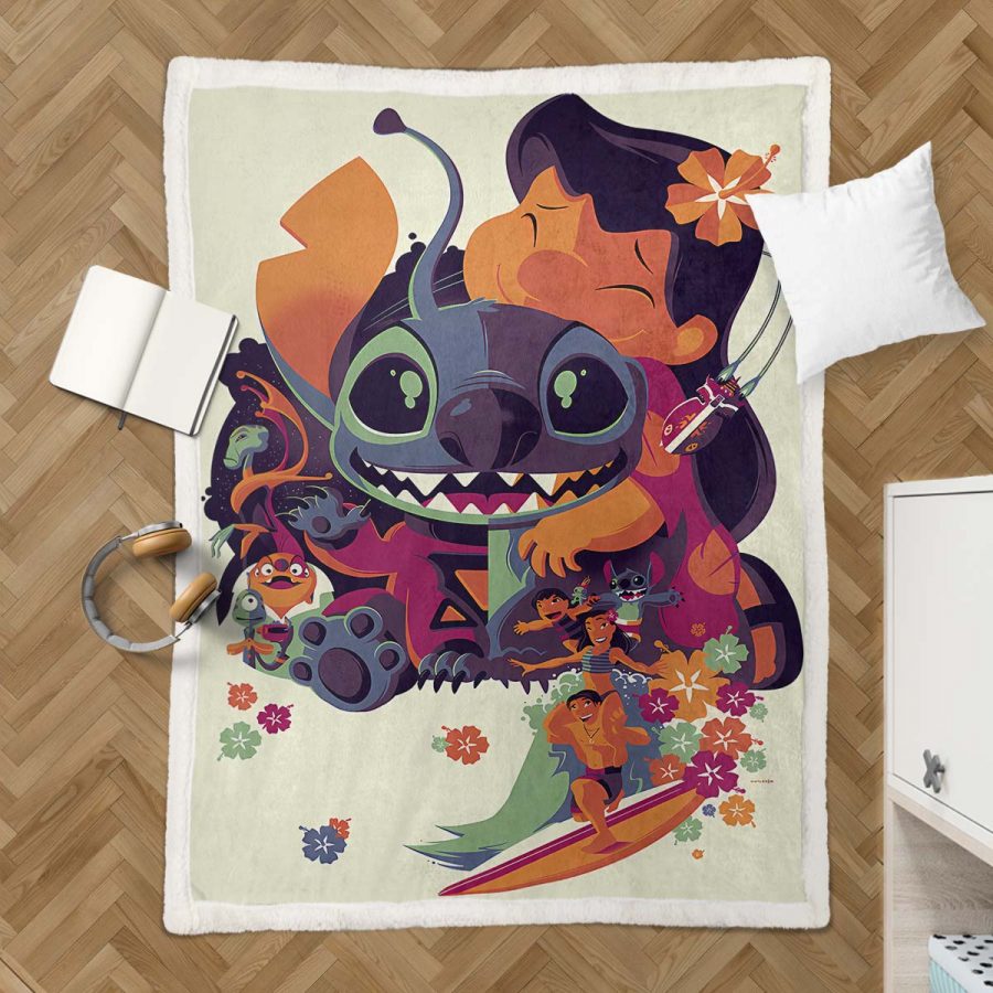 Disney Lilo und Stitch Figuren 28 Decke - Fleecedecke – Bild 3