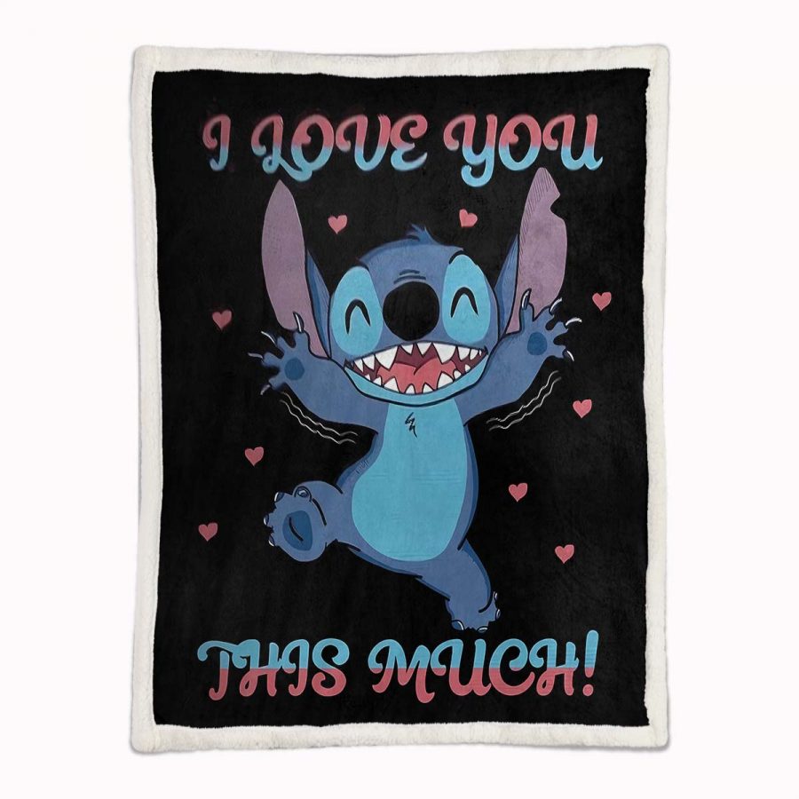 Disney Lilo und Stitch Figuren Ich liebe dich 27 Decke - Fleecedecke – Bild 2