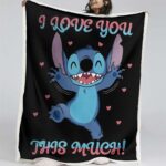 Disney Lilo und Stitch Figuren Ich liebe dich 27 Decke – Fleecedecke