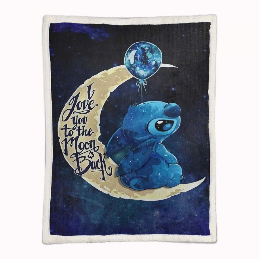 Disney Lilo und Stitch Ich liebe dich bis zum Mond 04 Decke - Fleecedecke – Bild 2