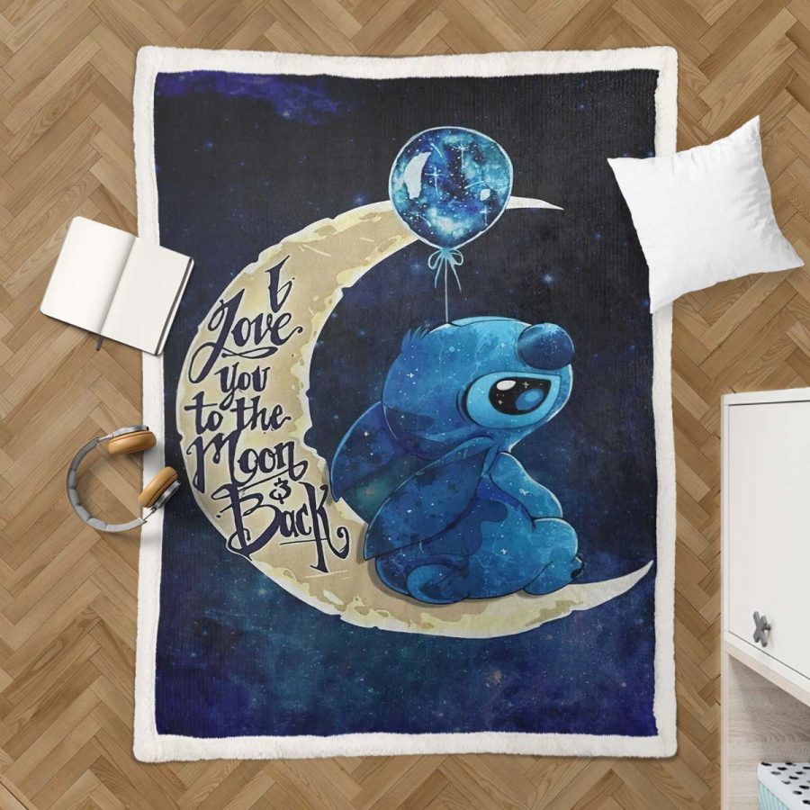 Disney Lilo und Stitch Ich liebe dich bis zum Mond 04 Decke - Fleecedecke – Bild 3