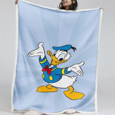 Donald Duck glücklich 01 Decke - Fleecedecke