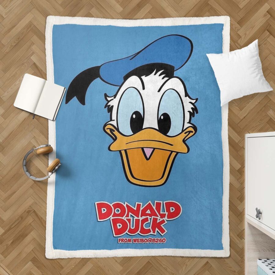 Donald Duck Glücklich 02 Decke - Fleecedecke – Bild 3