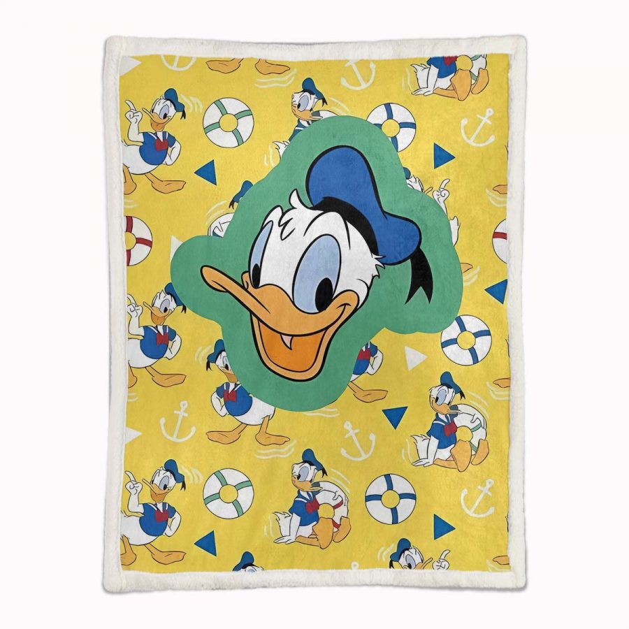 Donald Duck Glücklich 04 Decke - Fleecedecke – Bild 2