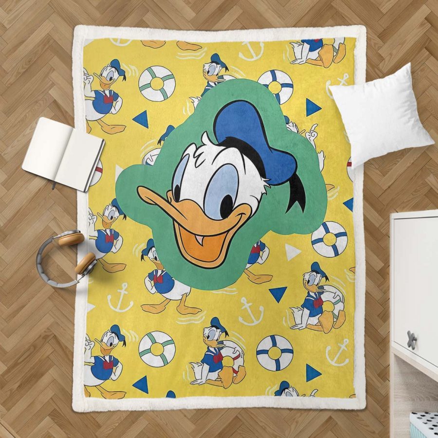 Donald Duck Glücklich 04 Decke - Fleecedecke – Bild 3