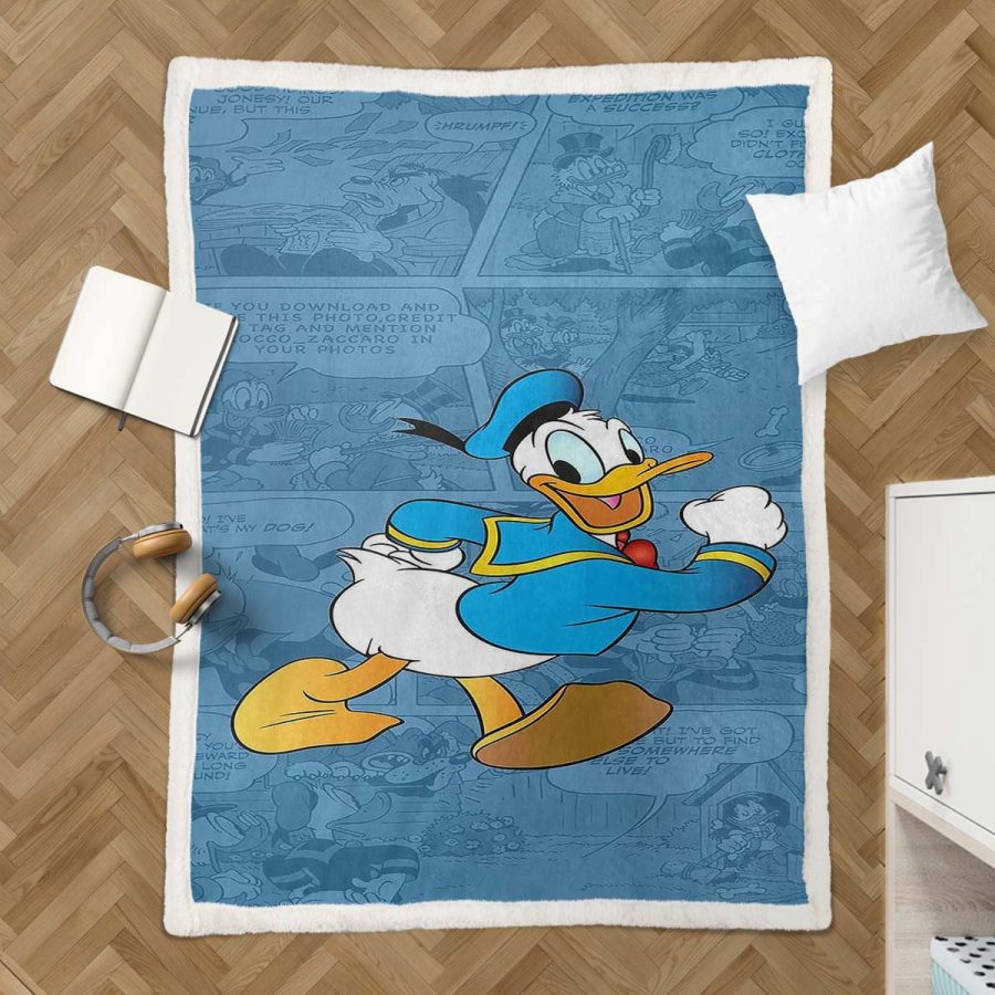 Donald Duck Glücklich 05 Decke - Fleecedecke – Bild 3