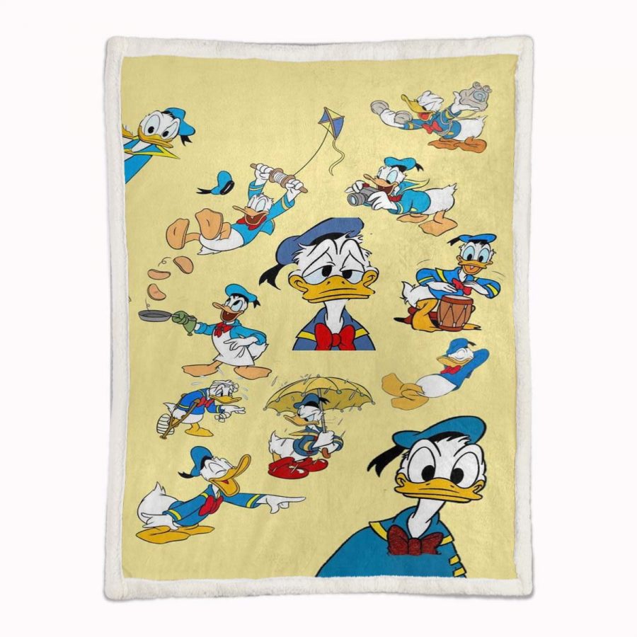 Donald Duck Glücklich 08 Decke - Fleecedecke – Bild 2