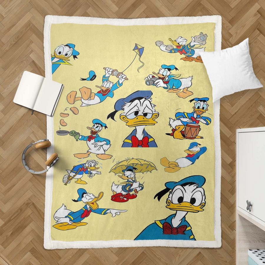 Donald Duck Glücklich 08 Decke - Fleecedecke – Bild 3
