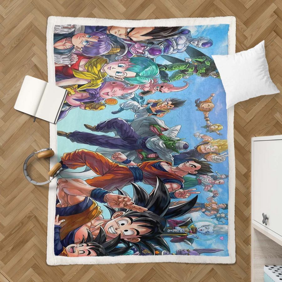 Dragon Ball Son Goku Son Gohan Vegeta Decke - Fleecedecke – Bild 3